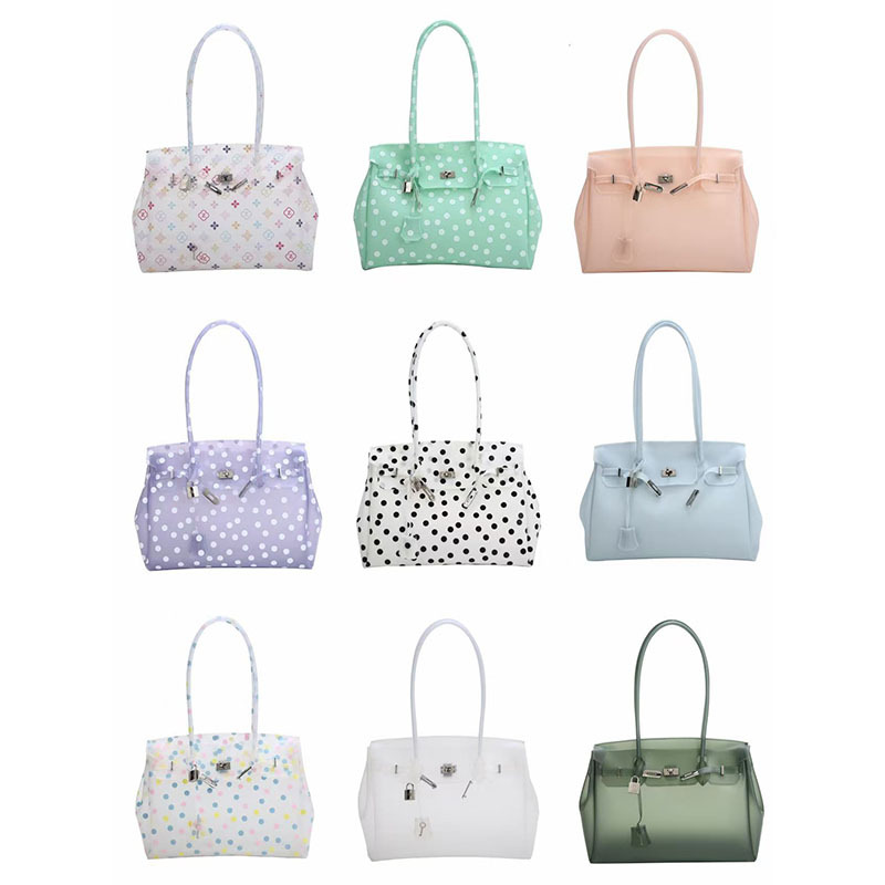 Jelly Bag Clear Pvc - Polka‑dot Clear PVC Tote Bag Waterproof