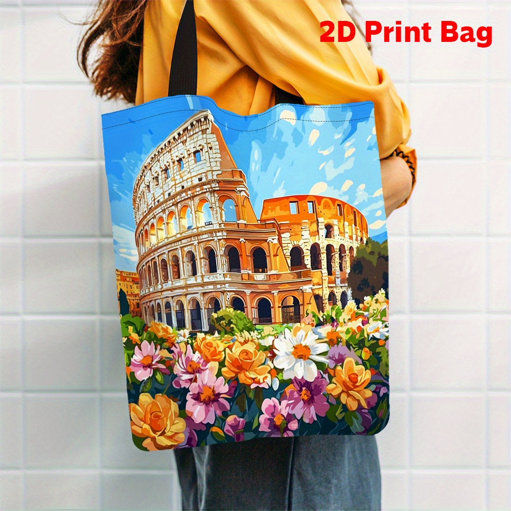 Women Bags Rome - 1pc Printed Tote Bag Featuring The