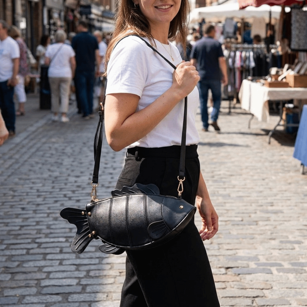 Hobo Bag Slouchy - Creative Simulation Fish Shaped Crossbody Bag