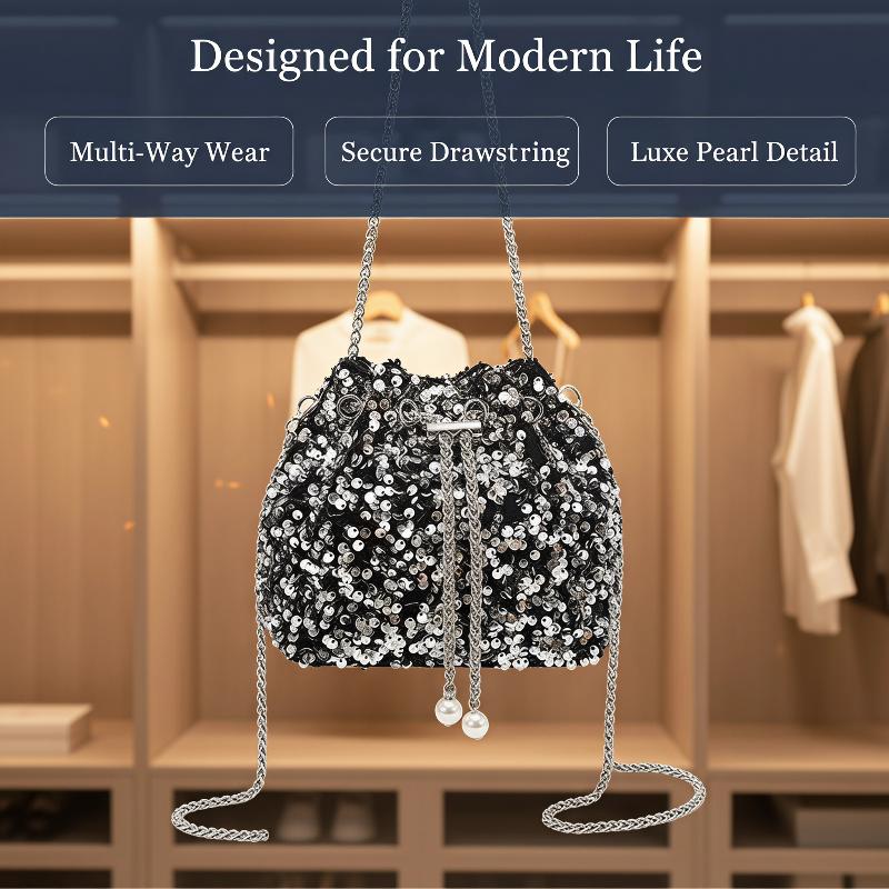 Women'S Bags New Look - New Good-looking Personality Sequin Women's Bucket