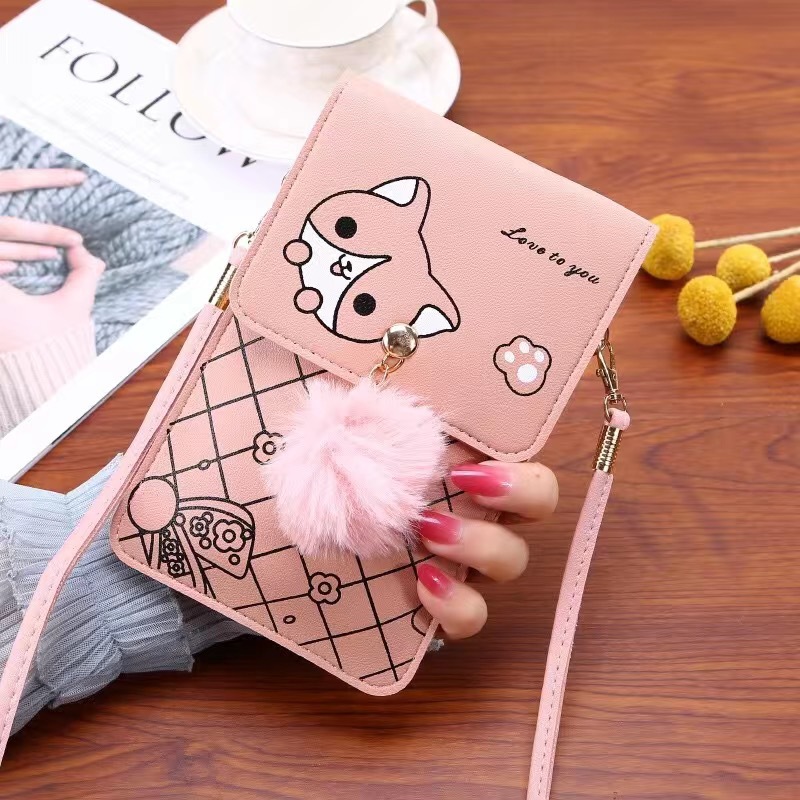 Women Bags Daily Use - Cute Cartoon Pattern Touch-Screen Phone Bag