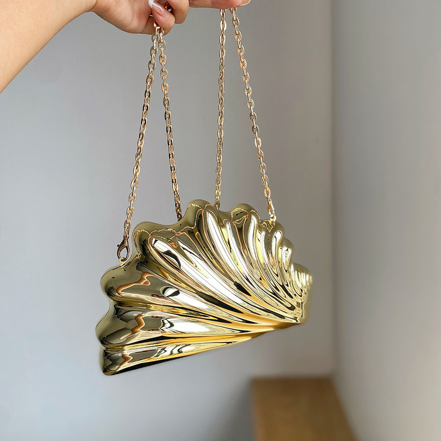 Women Bags Gold - Gold Silver Evening Bag Purse Irregular