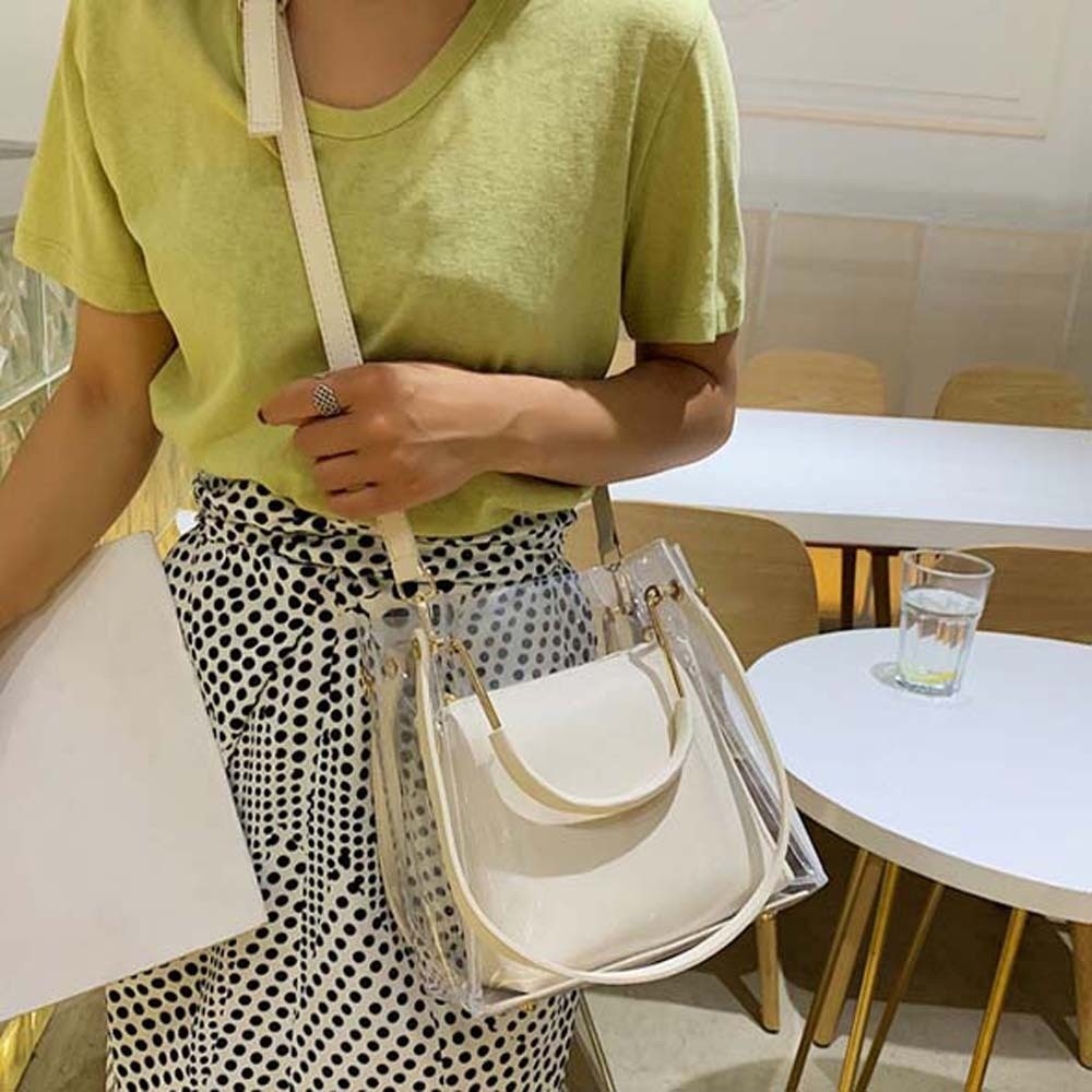 Candy Color Composite Clear Ba - Jelly Bag Clear Pvc ulasan dan harga