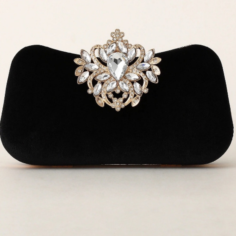 Dark Green Velvet Clutch Bag L - Women Bags Gold ulasan dan harga