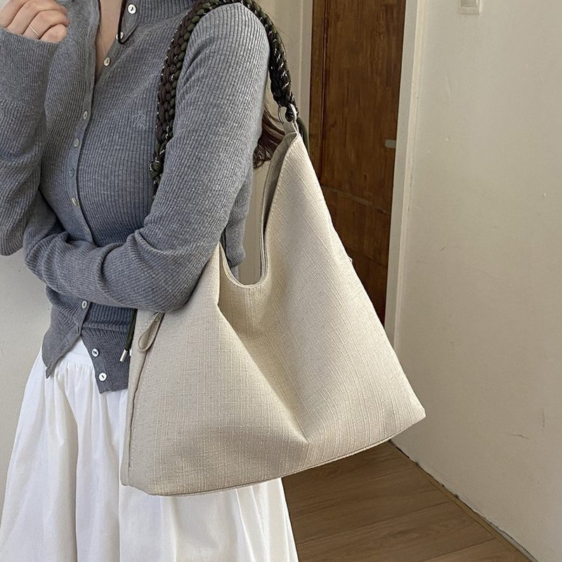 Women Cream Ribbed Hobo Bag Wi - Hobo Bag Slouchy ulasan dan harga