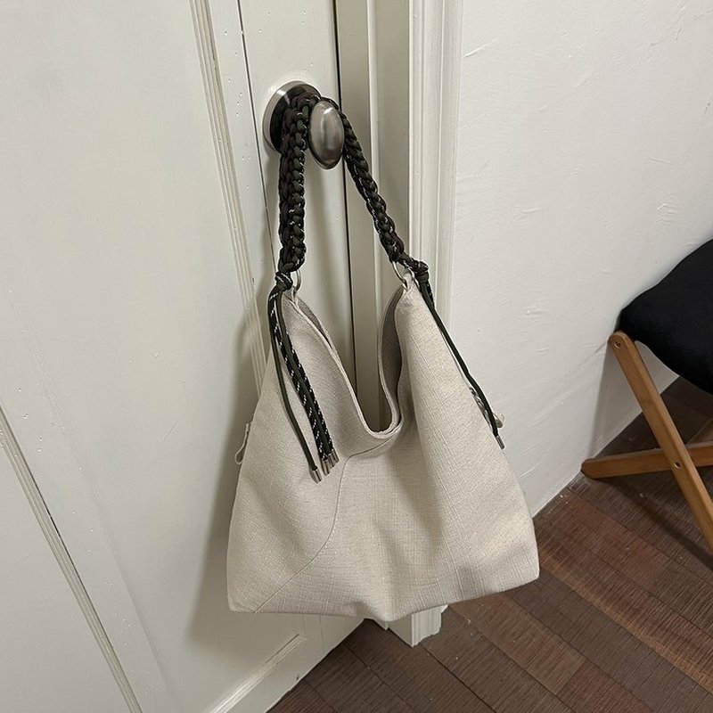 Women Cream Ribbed Hobo Bag Wi - Hobo Bag Slouchy ulasan dan harga