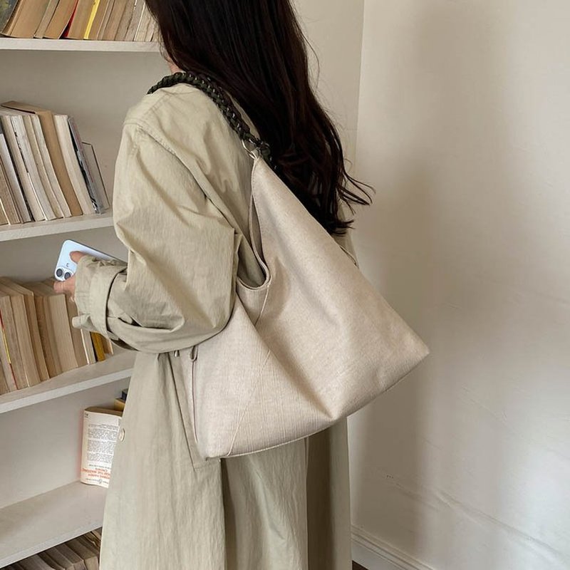 Women Cream Ribbed Hobo Bag Wi - Hobo Bag Slouchy ulasan dan harga