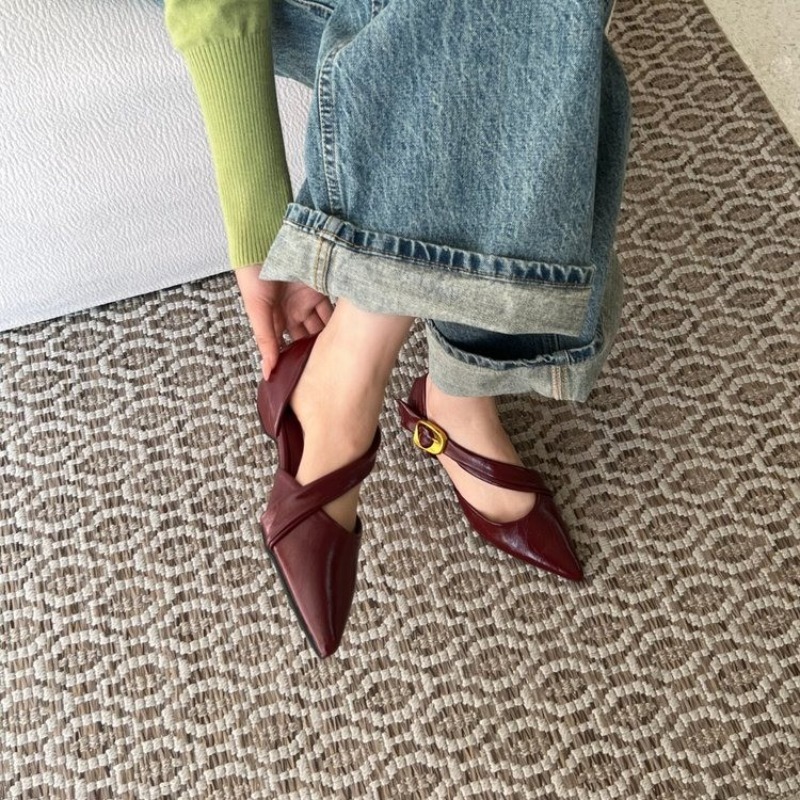 French Block Heel Pointed Toe  - Women Bags Rome ulasan dan harga