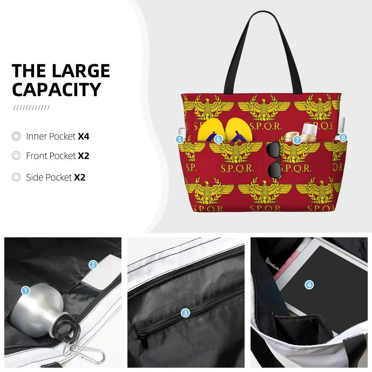 Rome SPQR Roman Beach Tote Bag - Women Bags Rome ulasan dan harga