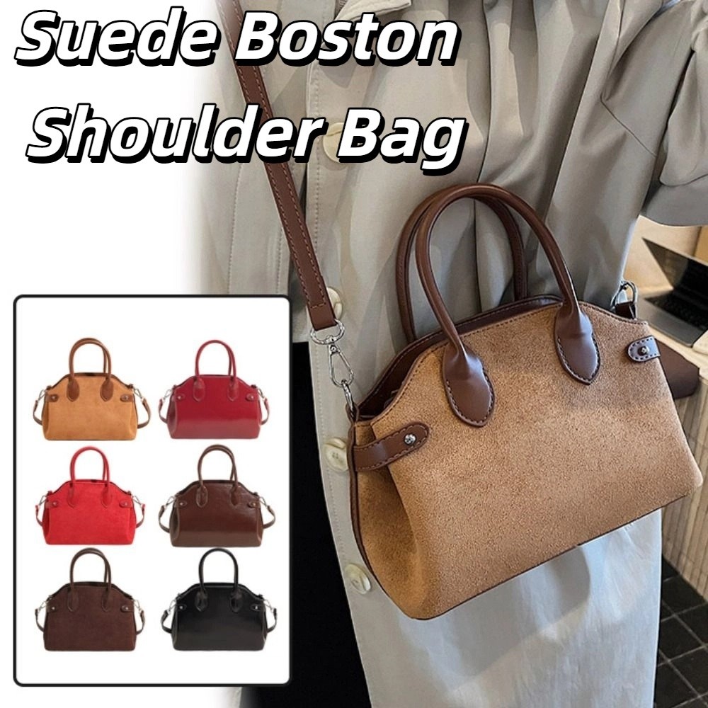Shoulder Bag Suede Boston Shou - Hobo Bag Slouchy ulasan dan harga