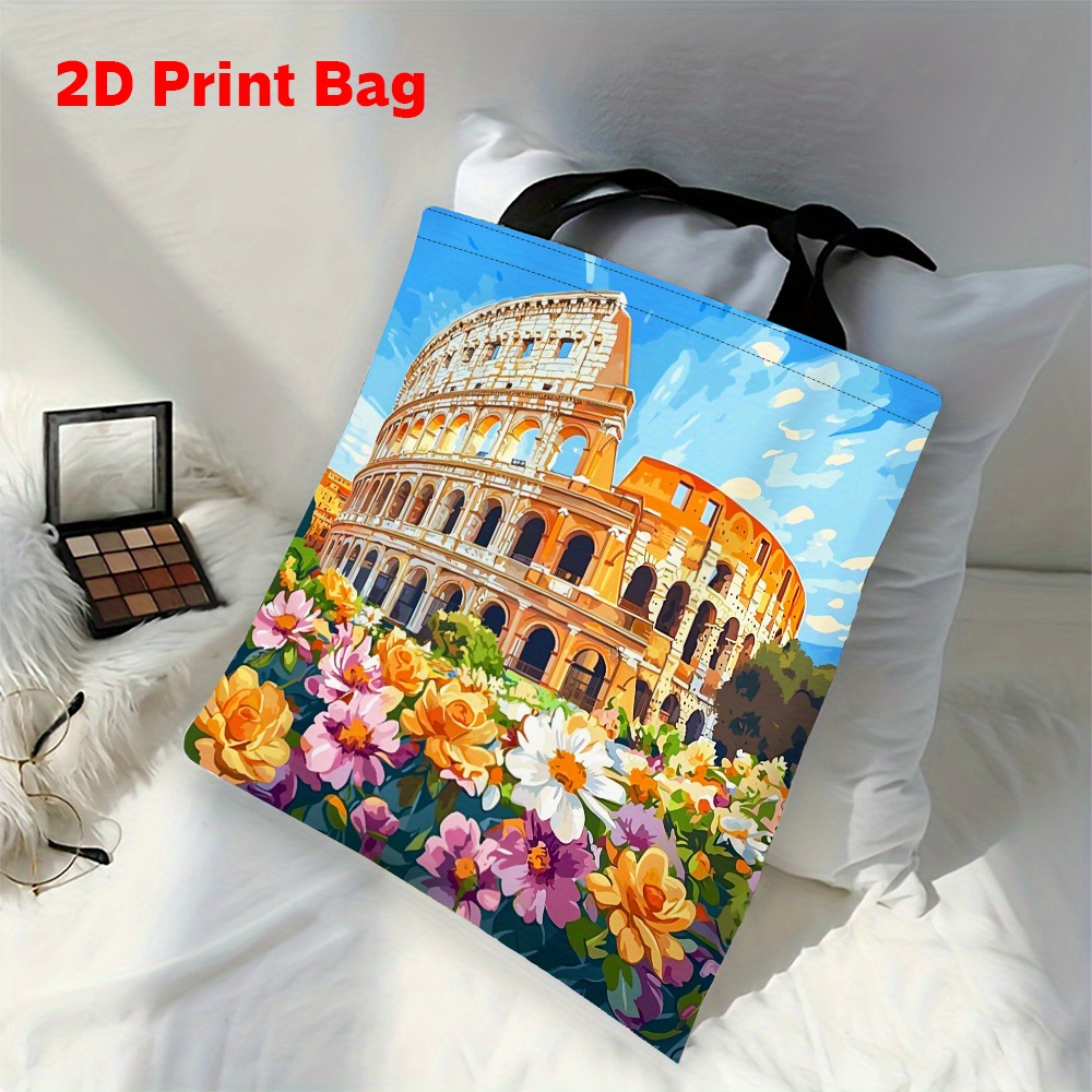 1pc Printed Tote Bag Featuring - Women Bags Rome ulasan dan harga