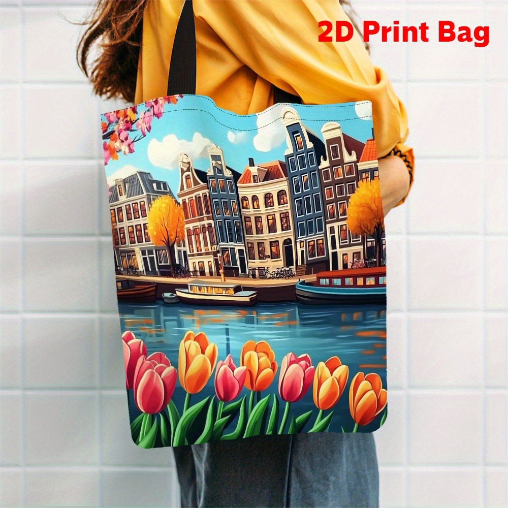 1pc Printed Tote Bag Featuring - Women Bags Rome ulasan dan harga