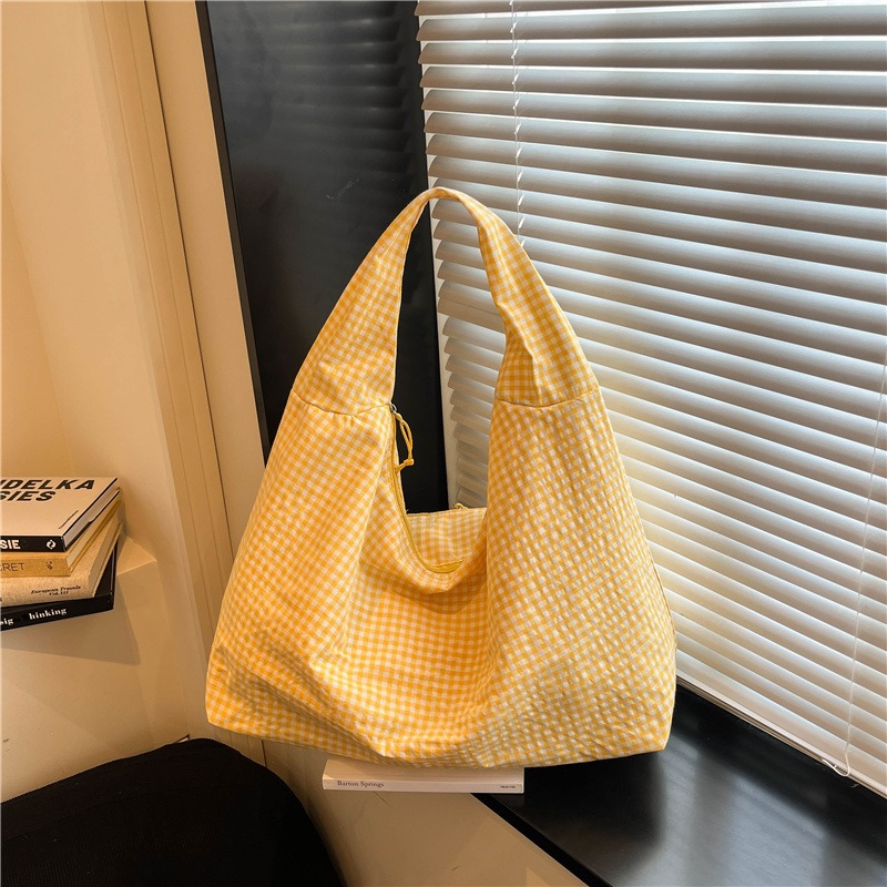 Custom Logo Pastel Gingham Slo - Hobo Bag Slouchy ulasan dan harga