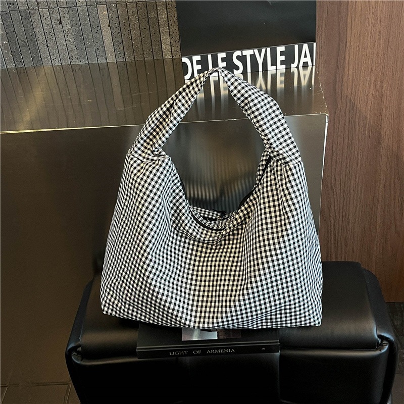 Custom Logo Pastel Gingham Slo - Hobo Bag Slouchy ulasan dan harga