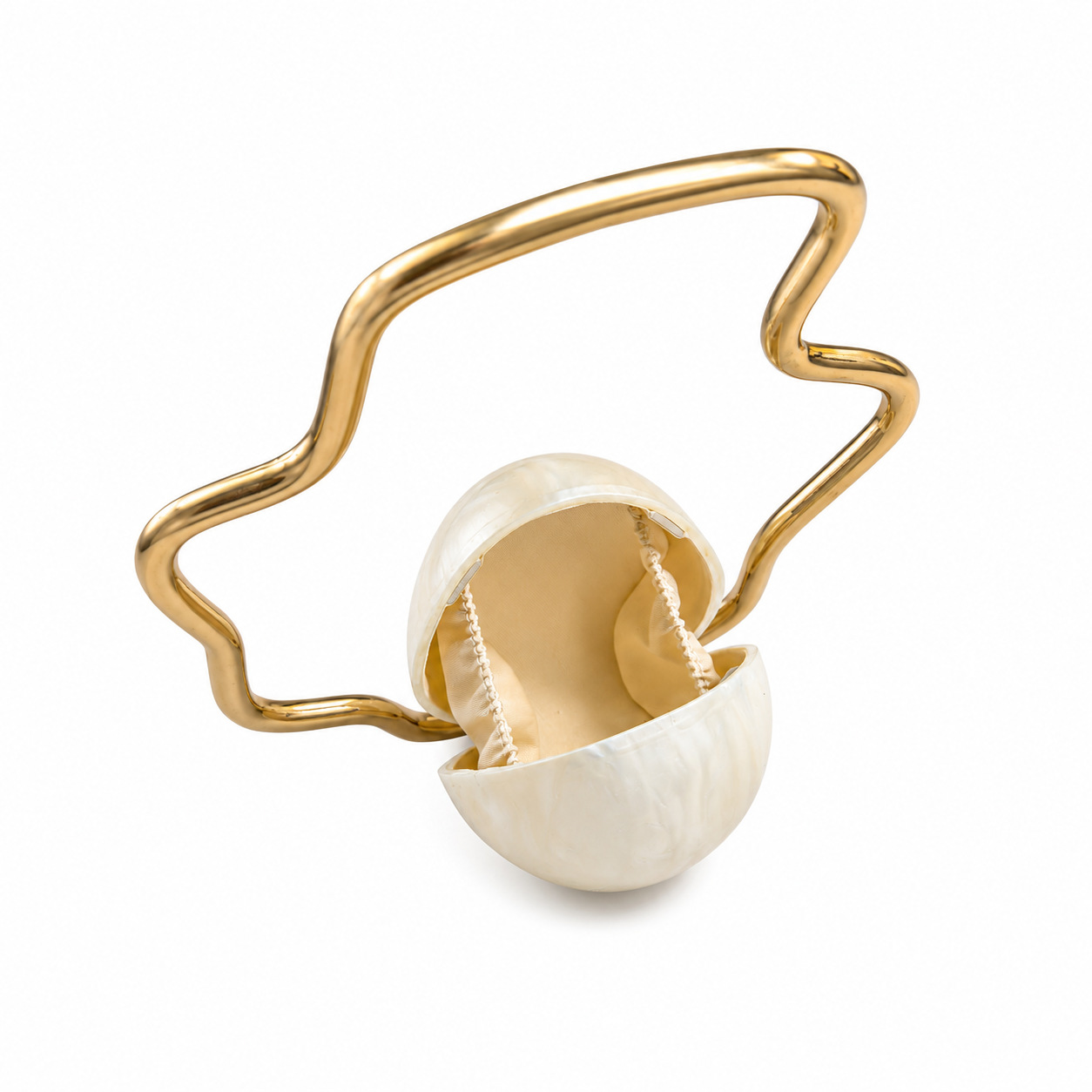 Women mini Acrylic Egg Bag Cut - Women Bags Gold ulasan dan harga