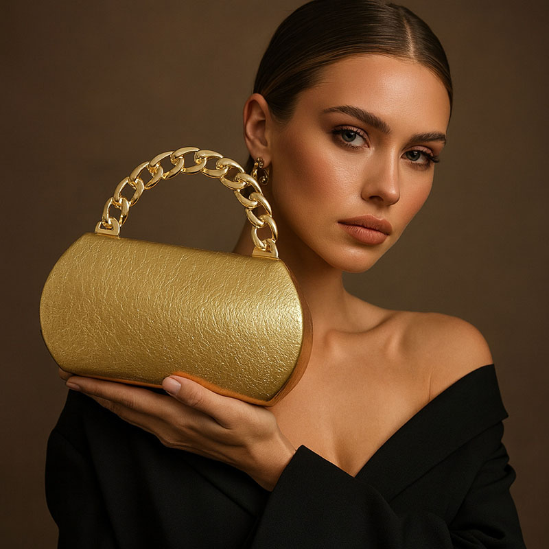 Luxury Gold Metal Buckle Box C - Women Bags Gold ulasan dan harga