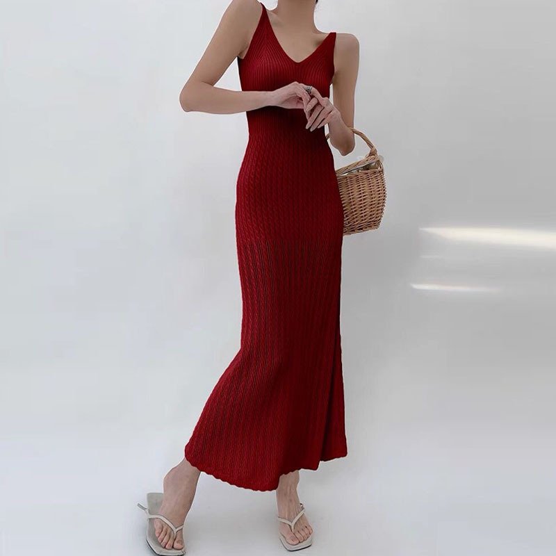 Strap Knitted Dress Summer New - Women'S Bags New Look ulasan dan harga