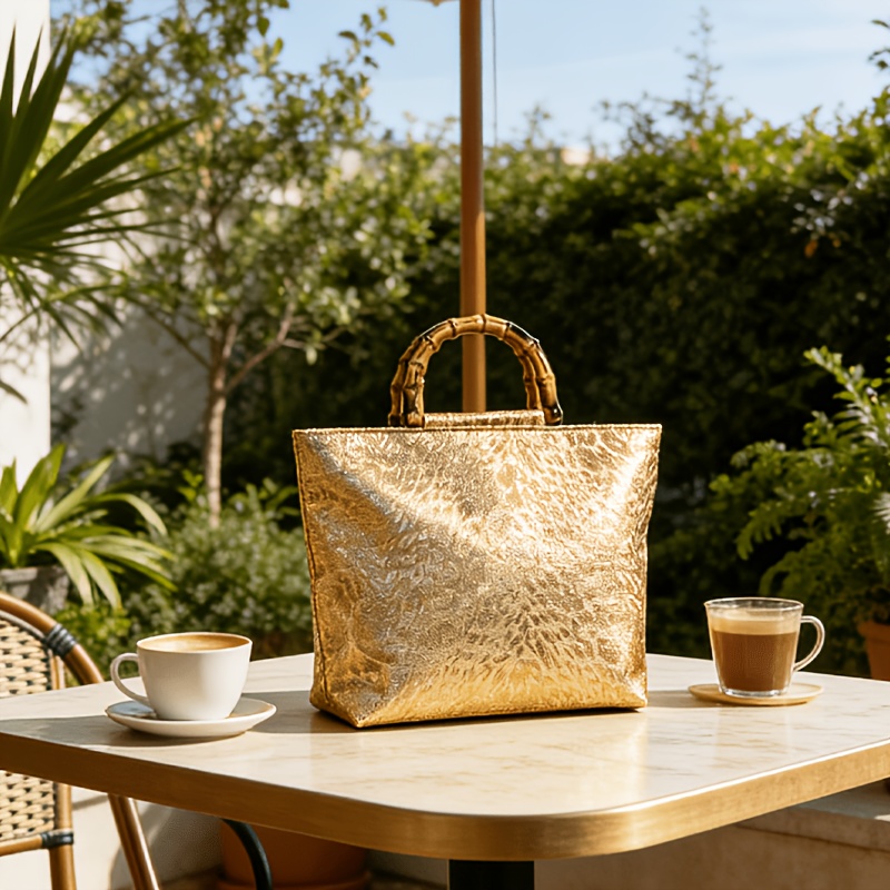 Light luxury metallic gold jac - Women Bags Gold ulasan dan harga
