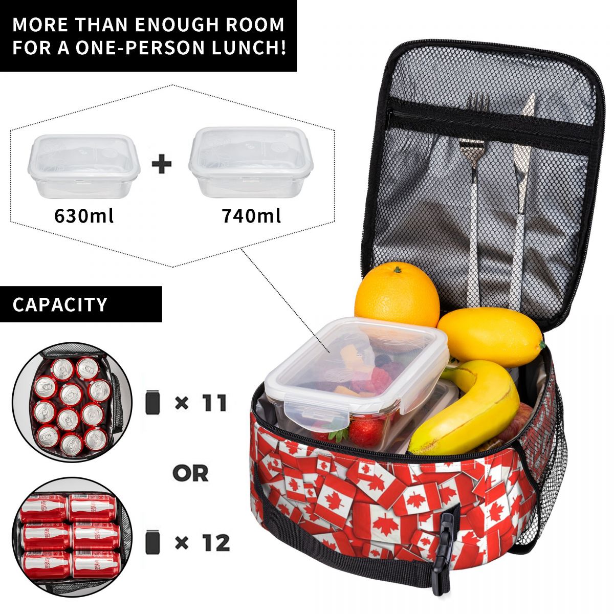 Canada Flag Pattern Insulated  - Women Bags Canada ulasan dan harga