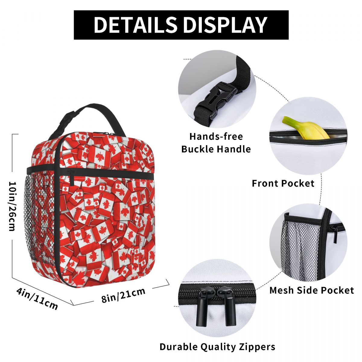 Canada Flag Pattern Insulated  - Women Bags Canada ulasan dan harga
