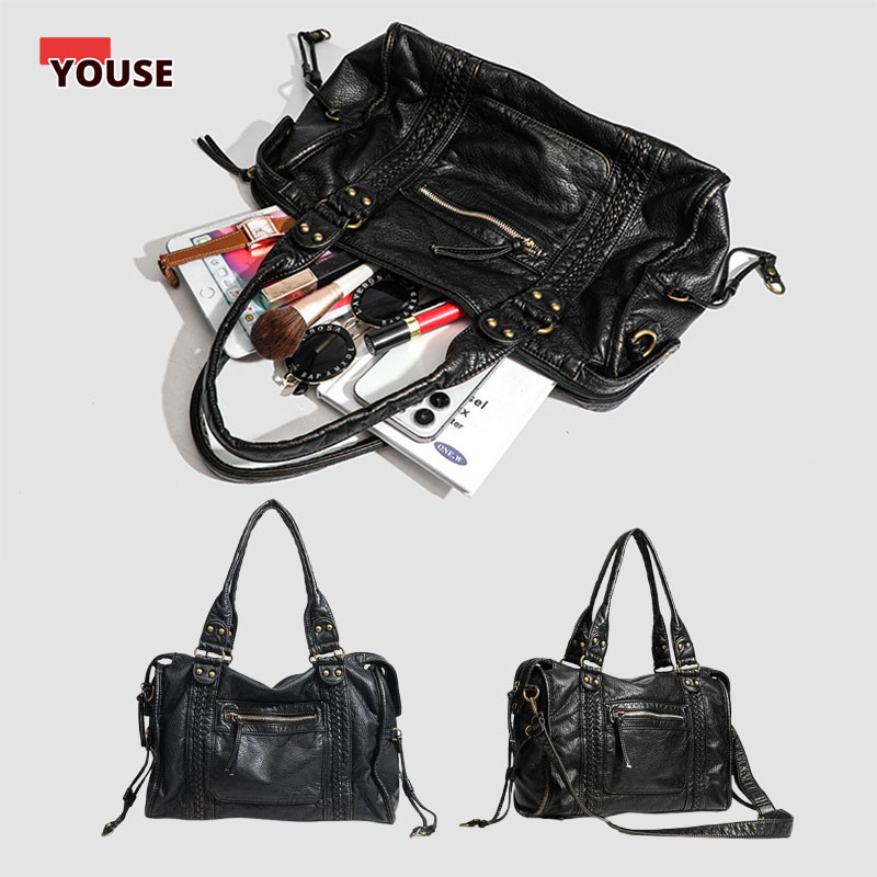 ​​Braided Trim Black Leather T - Women Bags Gold ulasan dan harga