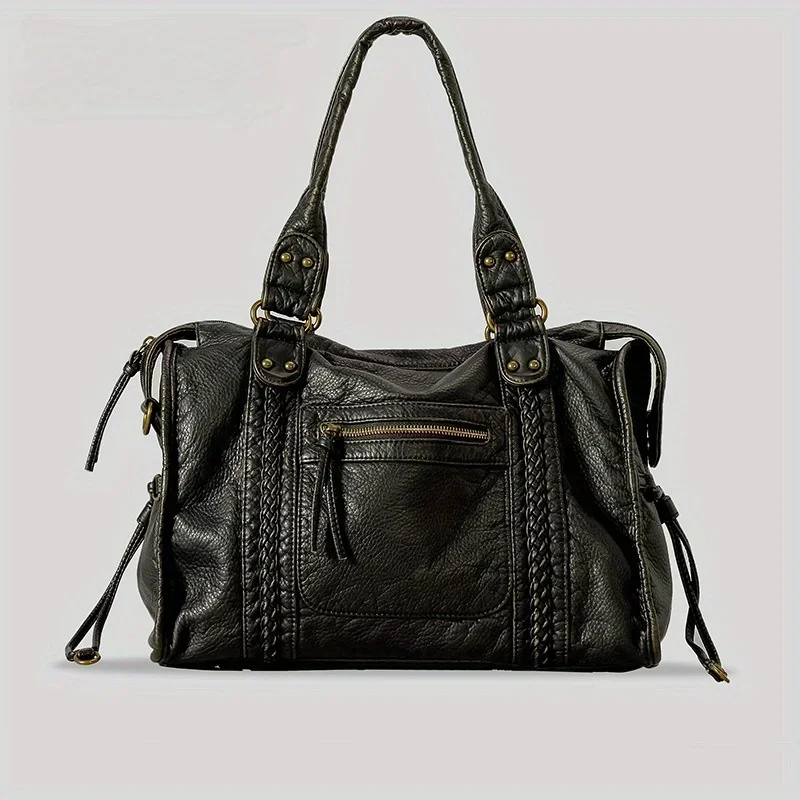 ​​Braided Trim Black Leather T - Women Bags Gold ulasan dan harga