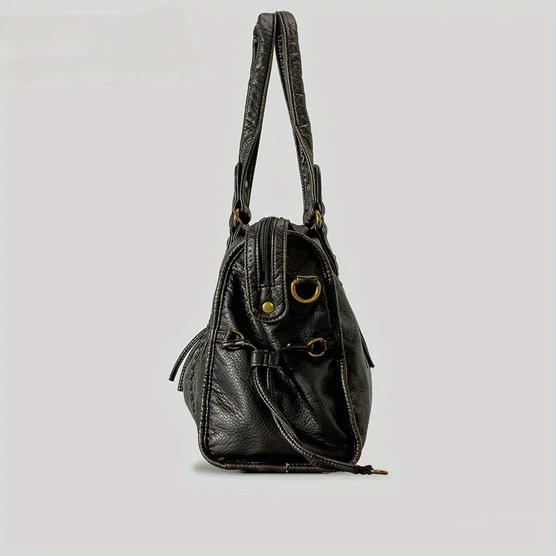 ​​Braided Trim Black Leather T - Women Bags Gold ulasan dan harga