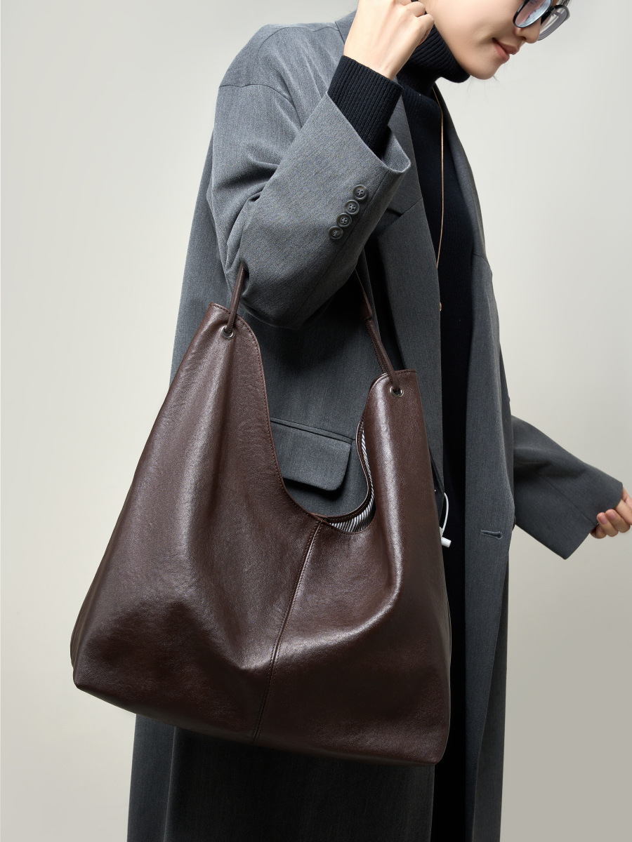 Luxury Genuine Leather Handbag - Hobo Bag Slouchy ulasan dan harga