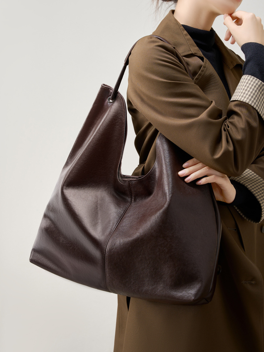 Luxury Genuine Leather Handbag - Hobo Bag Slouchy ulasan dan harga