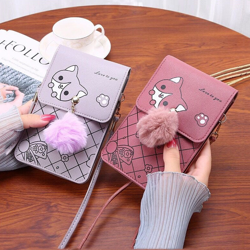 Cute Cartoon Pattern Touch-Scr - Women Bags Daily Use ulasan dan harga