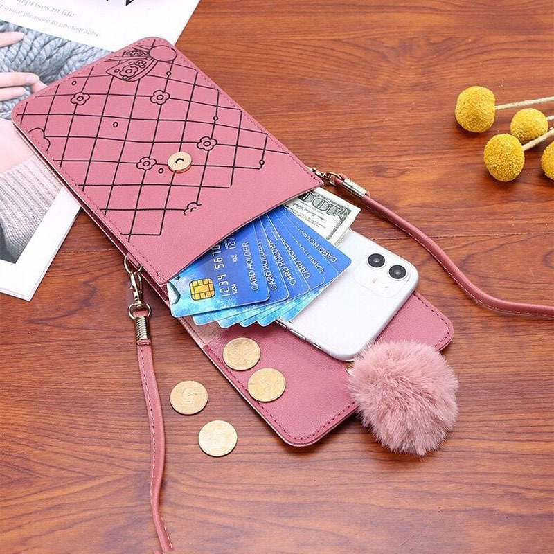 Cute Cartoon Pattern Touch-Scr - Women Bags Daily Use ulasan dan harga
