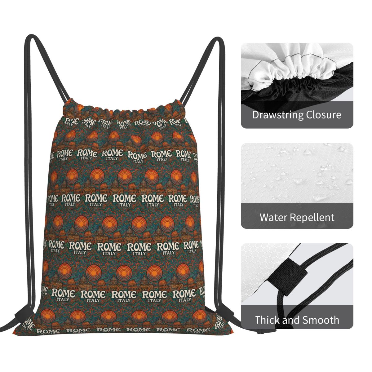 Rome Italy Trippy Art Backpack - Women Bags Rome ulasan dan harga