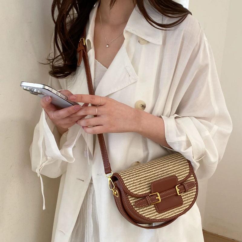 England Style Mini Straw Saddl - Women Bags Luxury ulasan dan harga