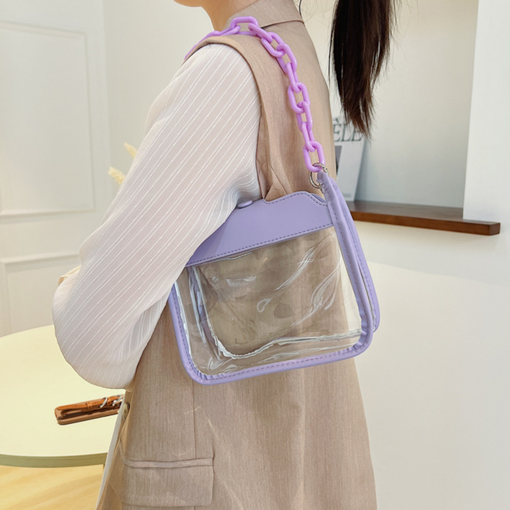 Fashion Ladies Jelly Solid Col - Jelly Bag Clear Pvc ulasan dan harga