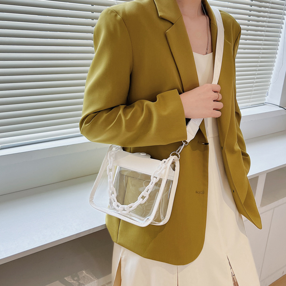 Fashion Ladies Jelly Solid Col - Jelly Bag Clear Pvc ulasan dan harga