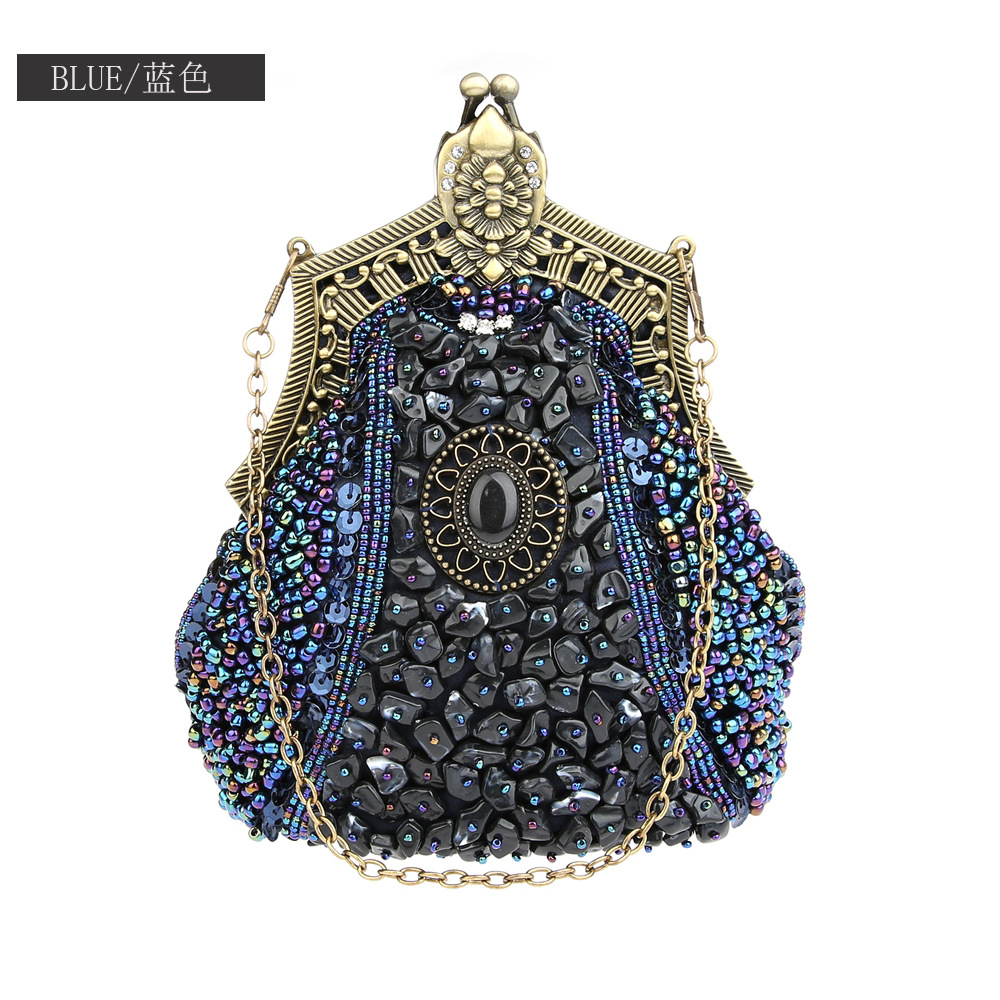 Retro Fashion Pearl Sequin Bea - Women Bags Gold ulasan dan harga